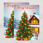 Weihnachtsbaum Feiertagskarte (Vorne/Hinten)