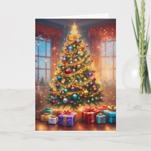Weihnachtsbaum Feiertagskarte (Vorderseite)