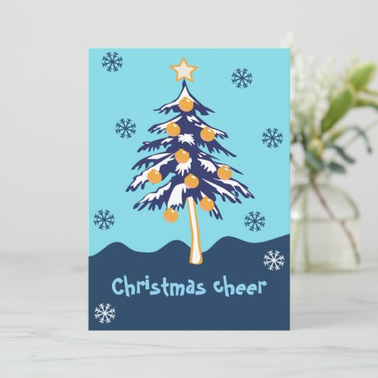 Weihnachtsbaum Feiertagskarte (Stehend Vorderseite)