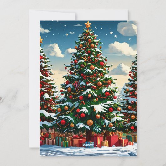 Weihnachtsbaum Feiertagskarte (Rückseite)