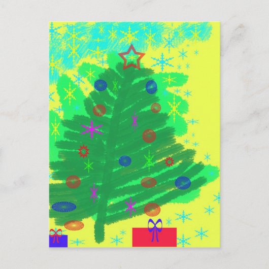 Weihnachtsbaum Feiertagspostkarte (Vorderseite)