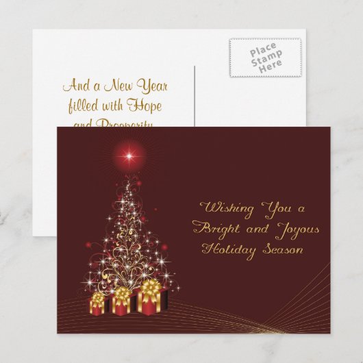 Weihnachtsbaum Feiertagspostkarte (Vorne/Hinten)