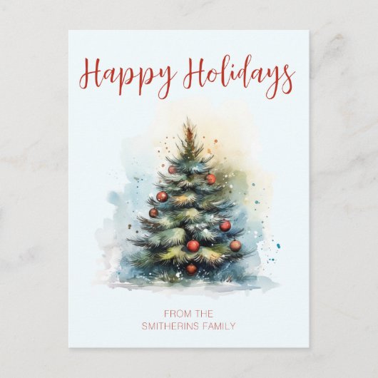 Weihnachtsbaum Feiertagspostkarte (Vorderseite)