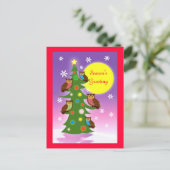 Weihnachtsbaum Feiertagspostkarte (Stehend Vorderseite)