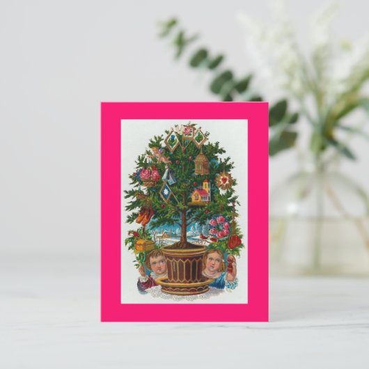 Weihnachtsbaum Feiertagspostkarte (Stehend Vorderseite)