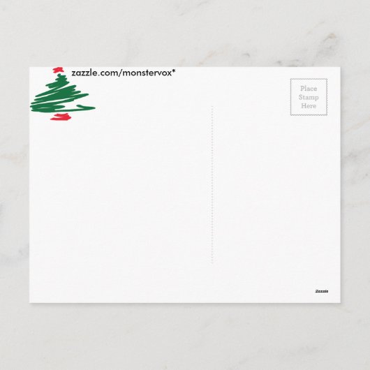 Weihnachtsbaum Feiertagspostkarte (Rückseite)