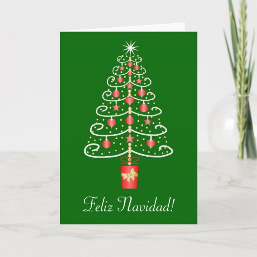 Weihnachtsbaum Feliz Navidad Spanische Weihnachtsz Feiertagskarte (Vorderseite)