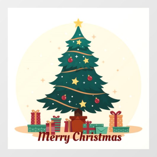 Weihnachtsbaum Fensteraufkleber (Blatt)