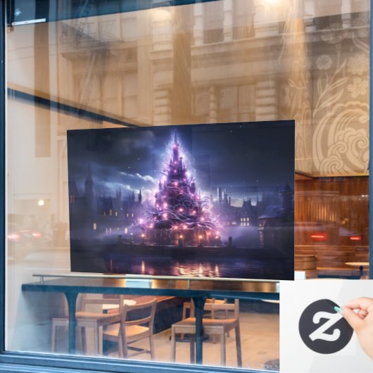 Weihnachtsbaum Fensteraufkleber (Café-Fenster)