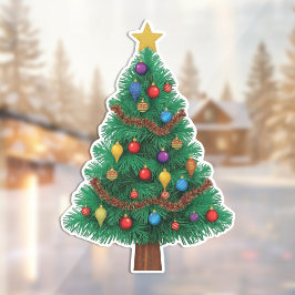 Weihnachtsbaum-Fensteraufkleber - festlich und wie Fensteraufkleber