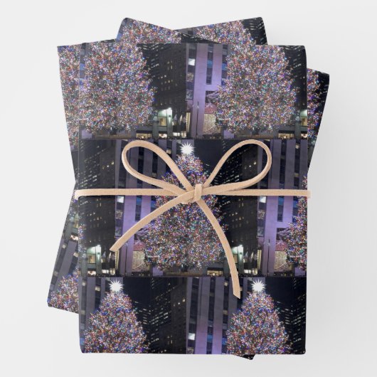 Weihnachtsbaum festes Wrapping Papier Flachblätter (Beispiel)