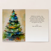 Weihnachtsbaum Festliche Wasserfarbe Kunst Gold Folienkarte (Innenseite)