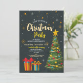 Weihnachtsbaum Festliches Party Tree Geschenke Einladung (Stehend Vorderseite)
