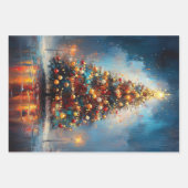 Weihnachtsbaum Fett Malerei Decoupage Geschenkpapier Set (Vorderseite 3)