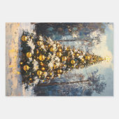 Weihnachtsbaum Fett Malerei Decoupage Geschenkpapier Set (Vorderseite 2)