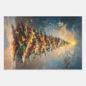 Weihnachtsbaum Fett Malerei Decoupage Geschenkpapier Set (Vorderseite)