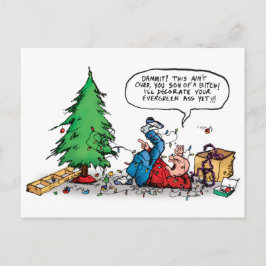 Weihnachtsbaum Fight Holiday Postkarte