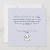 Weihnachtsbaum Firmenfeiertag Dankeskarte (Rückseite)