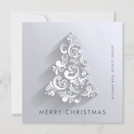 Weihnachtsbaum Firmengrüße Feiertagskarte (Vorderseite)