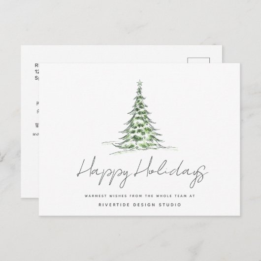 Weihnachtsbaum-Firmenlogo Firmenfeiertag Postkarte (Vorne/Hinten)