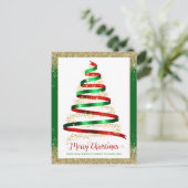 Weihnachtsbaum Firmenlogo von Ribbon Postkarte (Stehend Vorderseite)