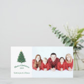 Weihnachtsbaum flach Weihnachtsfoto Karte (Stehend Vorderseite)