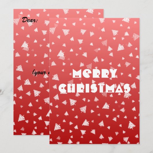 Weihnachtsbaum-Flachkarte (Vorne/Hinten)