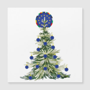 Weihnachtsbaum - Flagge der Europäischen Union   E Magnetkarte
