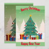 Weihnachtsbaum Flat Feiertagskarte (Vorne/Hinten)
