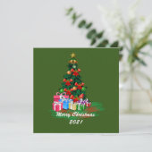 Weihnachtsbaum-Flat-Grußkarte Feiertagskarte (Stehend Vorderseite)