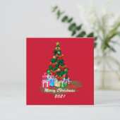 Weihnachtsbaum-Flat-Grußkarte Karte (Stehend Vorderseite)