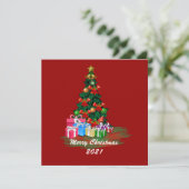 Weihnachtsbaum-Flat-Grußkarte Karte (Stehend Vorderseite)