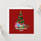 Weihnachtsbaum-Flat-Grußkarte Karte (Vorderseite/Rückseite Beispiel)