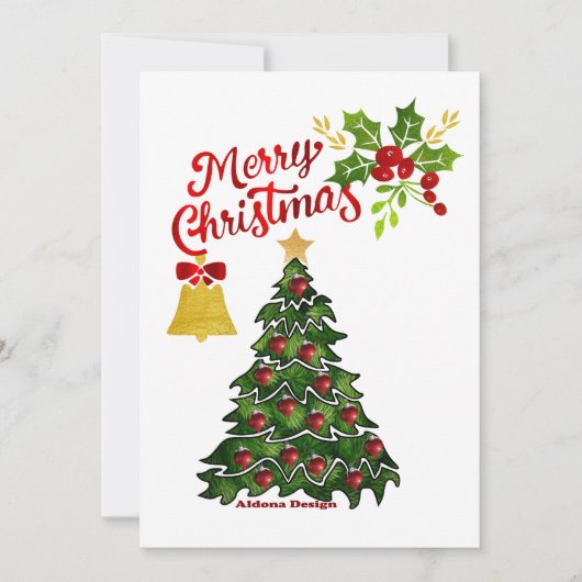 Weihnachtsbaum-Flat-Urlaubskarte Feiertagskarte (Vorderseite)