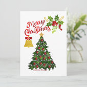 Weihnachtsbaum-Flat-Urlaubskarte Feiertagskarte (Stehend Vorderseite)