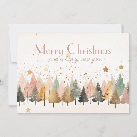 Weihnachtsbaum-Flat-Weihnachtskarte Feiertagskarte (Vorderseite)