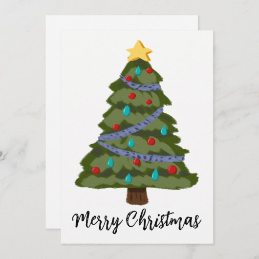 Weihnachtsbaum-Flat-Weihnachtskarte Feiertagskarte (Vorne/Hinten)