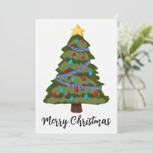 Weihnachtsbaum-Flat-Weihnachtskarte Feiertagskarte (Stehend Vorderseite)