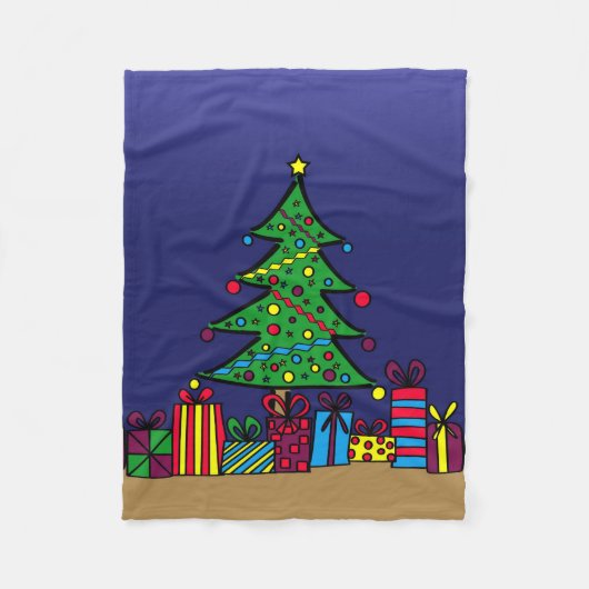 Weihnachtsbaum Fleecedecke (Vorderseite)