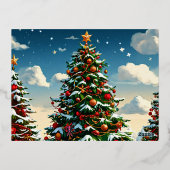 Weihnachtsbaum Folien Feiertagspostkarte (Rückseite)