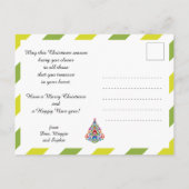 🎄 Weihnachtsbaum Folklore grün Feiertag Postkarte (Rückseite)