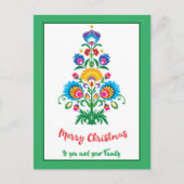 🎄 Weihnachtsbaum Folklore grün Feiertag Postkarte (Vorderseite)