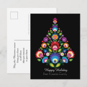 🎄 Weihnachtsbaum - Folklore [schwarz] Feiertag Feiertagspostkarte (Vorne/Hinten)