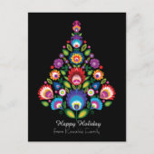 🎄 Weihnachtsbaum - Folklore [schwarz] Feiertag Feiertagspostkarte (Vorderseite)