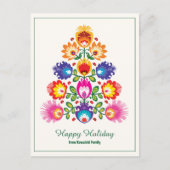 🎄 Weihnachtsbaum - Folklore-Stil Feiertagspostkarte (Vorderseite)