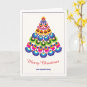 🎄 Weihnachtsbaum - Folklore-Stil Karte (Gelbe Blume)