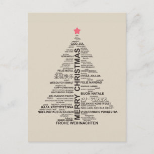 Weihnachtsbaum-Form von den Buchstaben Feiertagspostkarte