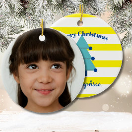 Weihnachtsbaum Foto Blau Farbenfroh Moderne Keramik Ornament