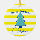 Weihnachtsbaum Foto Blau Farbenfroh Moderne Keramik Ornament (Vorne)