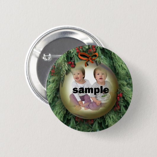 Weihnachtsbaum-Foto Button (Vorne & Hinten)